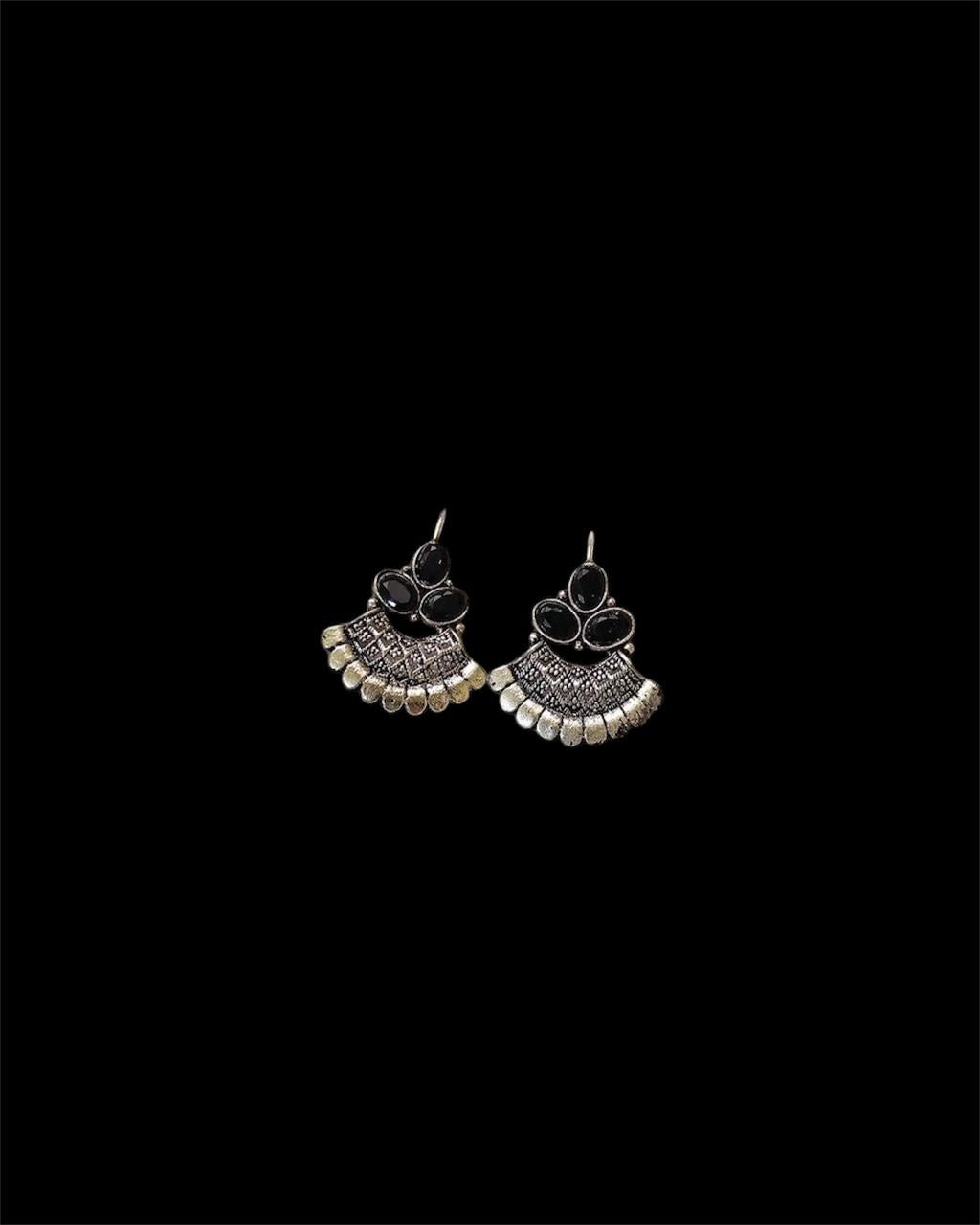 Oxidized Silver Jhumkas